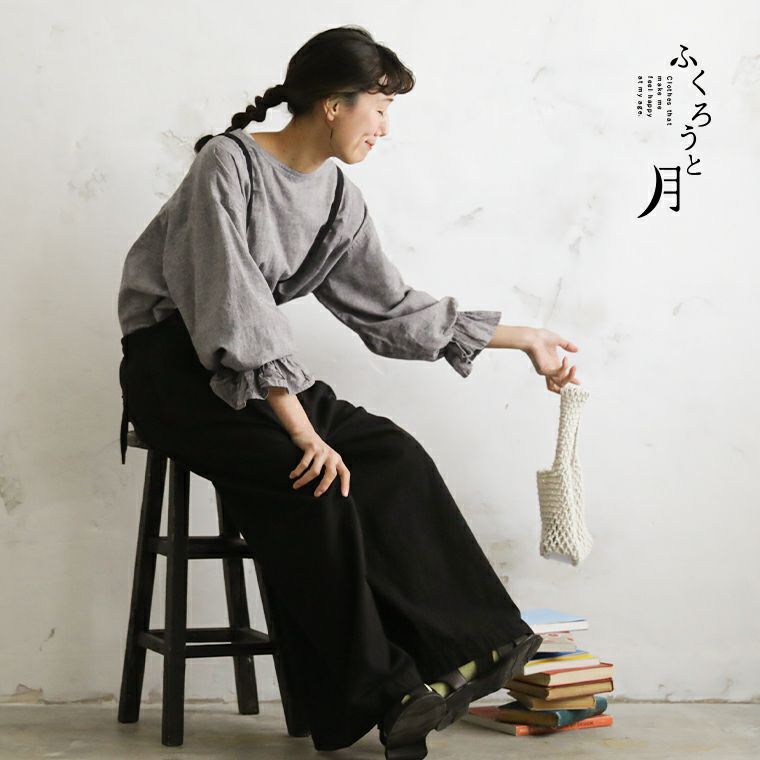 ふくろうと月フリル袖のブラウス | soulberry