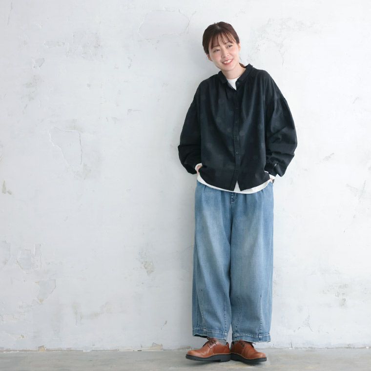 ほんのりドットな、長袖ふんわりブラウス | soulberry