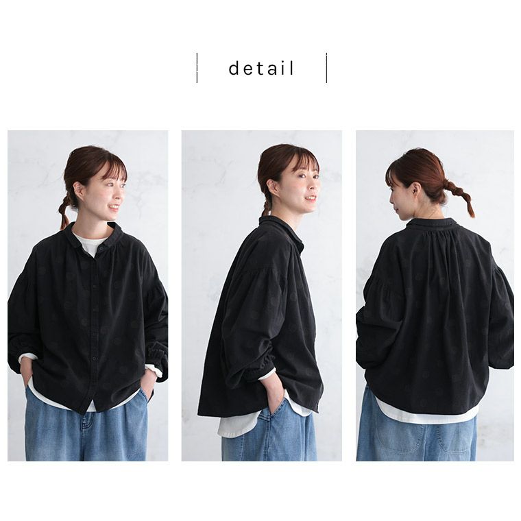 ほんのりドットな、長袖ふんわりブラウス | soulberry