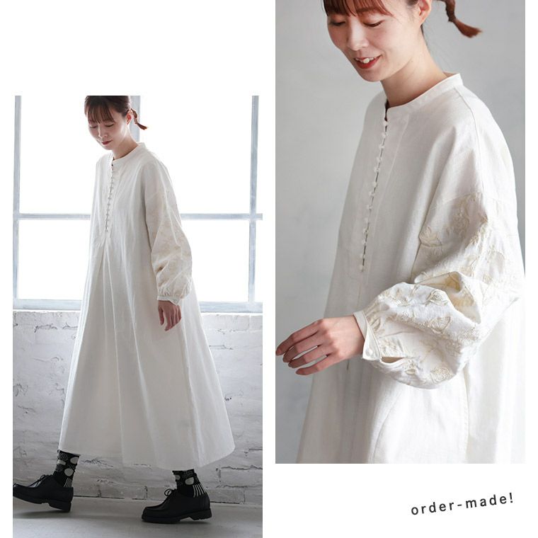 一部予約/5月下旬より順次出荷】はちみつ堂味わい刺繍ワンピ―ス 一部予約/5月下旬より順次出荷】はちみつ堂味わい刺繍ワンピ―ス