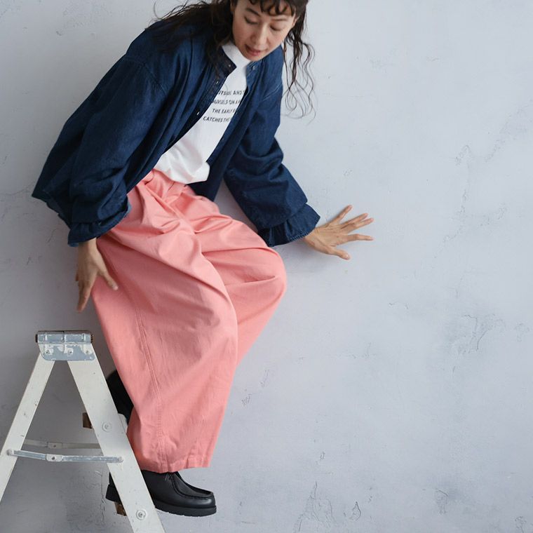 定価4万☆プランテーション　チューリップ柄パンツ　ワイドパンツ　総ゴム　キュプラ 定価4万☆プランテーション チューリップ柄パンツ ワイドパンツ