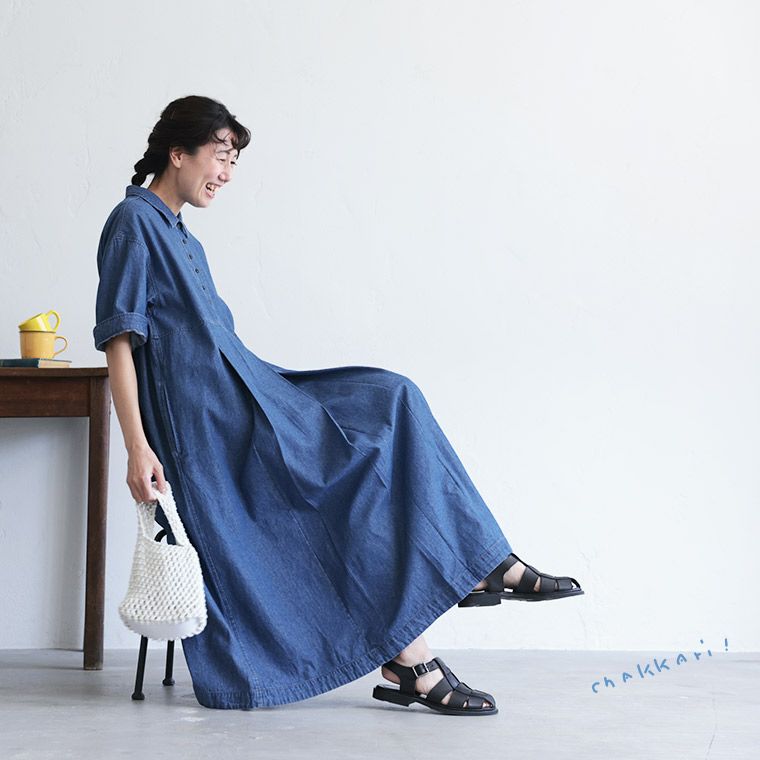 一部予約/5月上旬より順次出荷】［me］私の夏デニムワンピース