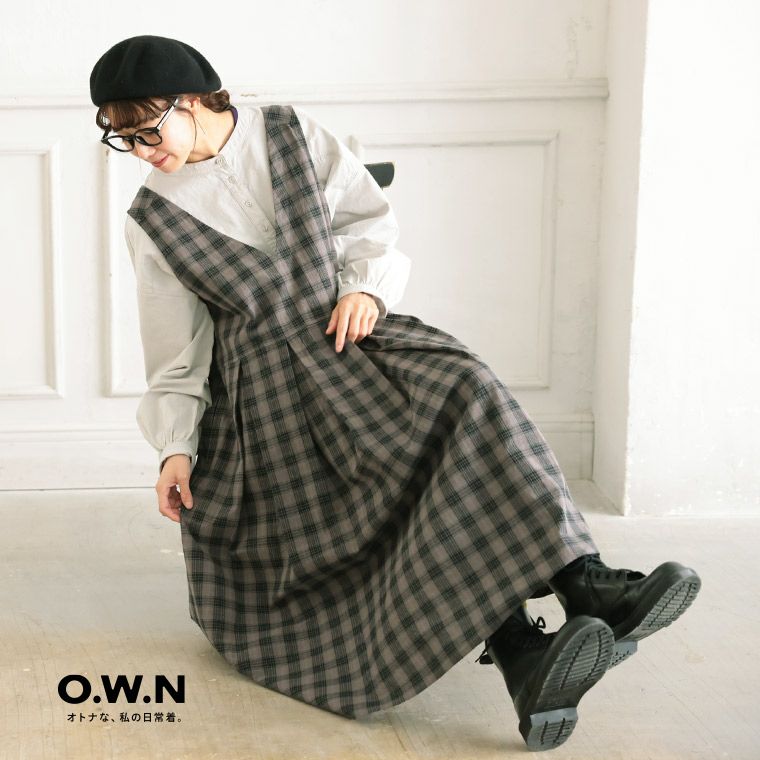 オアーノ　ジャンバースカート　RL ダークネイビー オアーノ ジャンバースカート RL ダークネイビー ファッション通販のNY