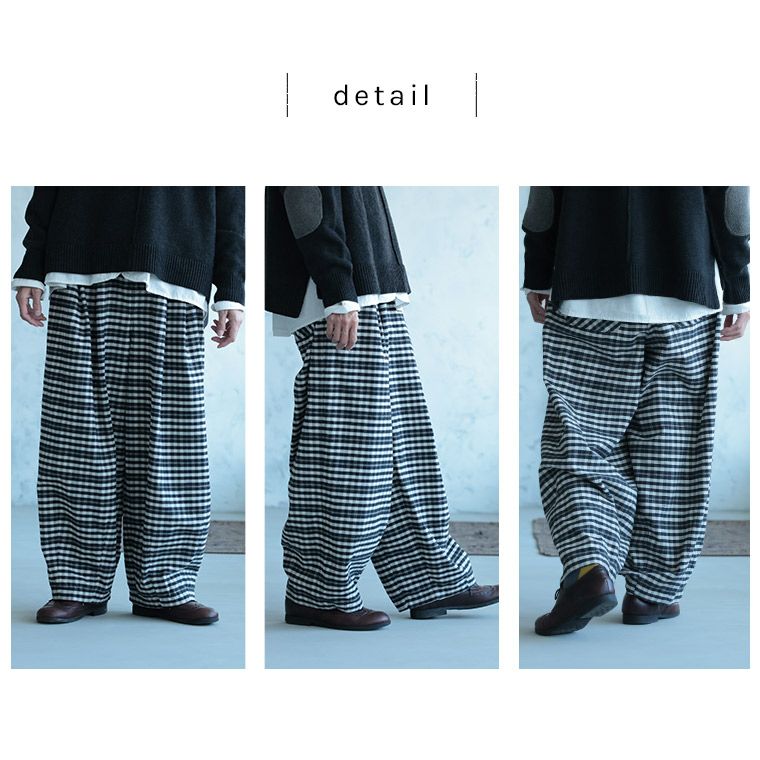 コムコム　ギンガムウールパンツ コムコム ギンガムウールパンツ